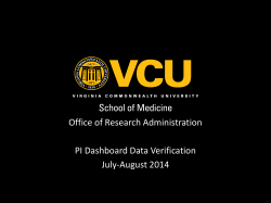 PI Dashboard Data Verification