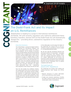 The Dodd-Frank Act and Its Impact on US Remittances