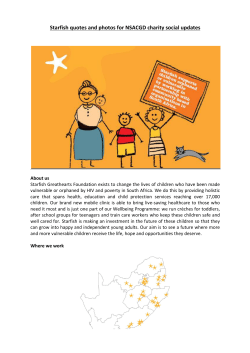 Starfish quotes and photos for NSACGD charity social updates