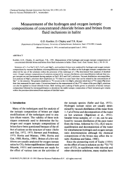 Measurement of the hydrogen and oxygen isotopic compositions of