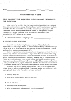 Characteristics of Life Packet