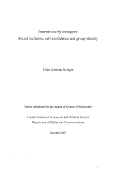 Internet use by teenagers: Social inclusion, self