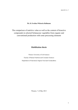 The comparison of nutritive value as well as the content of