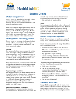 Energy Drinks - HealthLinkBC File #109 - Printer