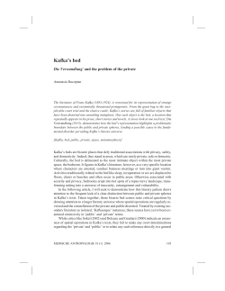 Kafka`s bed - Tijdschrift Medische Antropologie