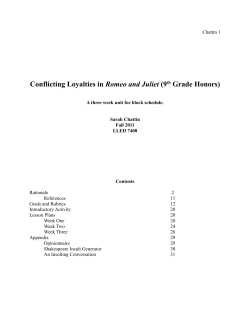 Conflicting Loyalties in Romeo and Juliet