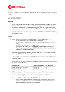 Terms and conditions governing the Rio 2016 Olympic Game