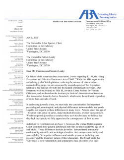Letter to Sens. Arlen Specter and Patrick Leahy regarding gang