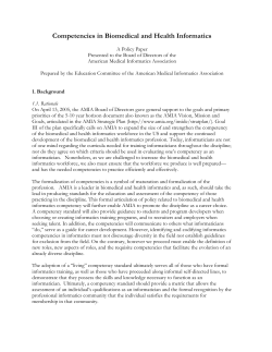 AMIA Core Competencies White Paper