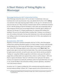 A Short History of Voting Rights in Mississippi