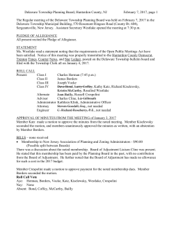 Minutes - Delaware Township