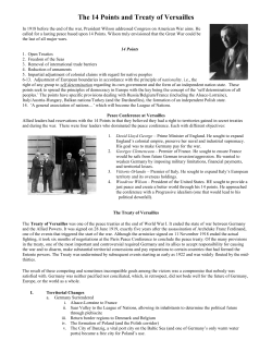 The 14 Points and Treaty of Versailles