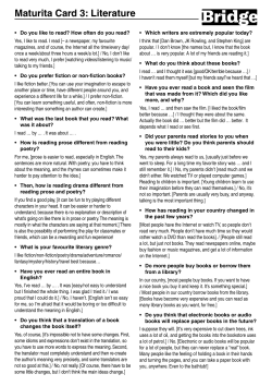 Maturita Card 3: Literature - Bridge