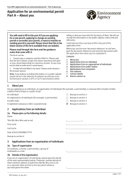 Application for an environmental permit Part A