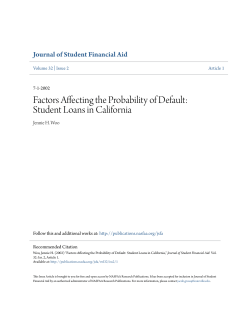 Factors Affecting the Probability of Default: Student Loans in California