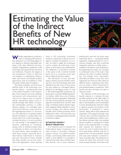 estimating the value of the indirect benefits of