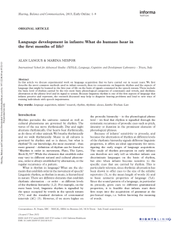 Language development in infants: What do humans hear in the first