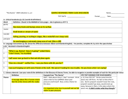 SAMPLE RESPONSES FROM CLASS DISCUSSION Has many