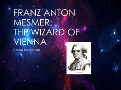 FRANZ ANTON MESMER: THE WIZARD OF VIENNA