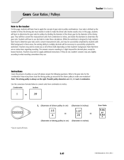 Gears Gear Ratios / Pulleys