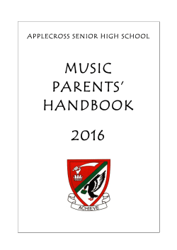Music Parents Handbook 2016 - Applecross Senior High School