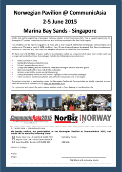 Poster stand (2 x 1.5 meters) @ 25,000 NOK Regular stand (3 x 3