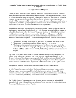 The Virginia House of Burgesses