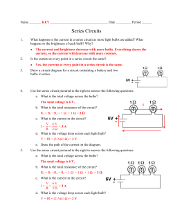 Series Circuits KEY - Northern Highlands