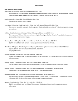 Han Dynasty Print Materials at HHS Library Allan, Tony. Ancient