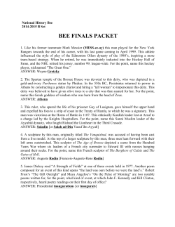 bee finals packet - National History Bowl