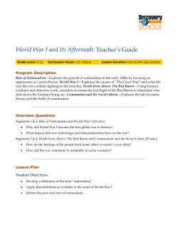 Teacher`s Guide World War I and Its Aftermath