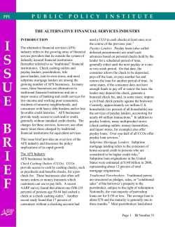 The Alternative Financial Services Industry