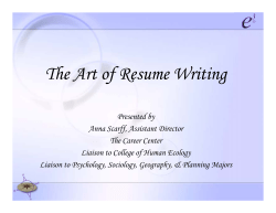 Art of Resume Writing Career Call - East Carolina Alumni Association