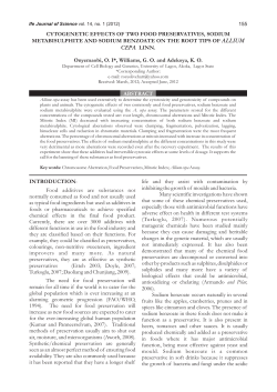 CYTOGENETIC EFFECTS OF TWO FOOD PRESERVATIVES