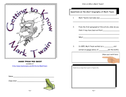 Mark Twain Web Quest Questions on the short biography of Mark