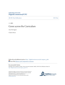 Genre across the Curriculum - DigitalCommons@USU