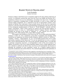 Daoist Texts in Translation