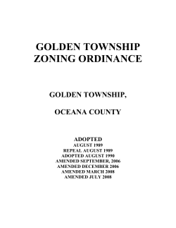 GOLDEN TOWNSHIP ZONING ORDINANCE