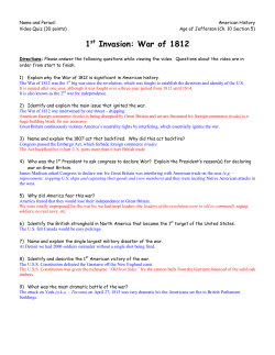 1 Invasion: War of 1812