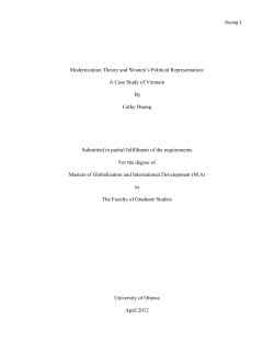 Modernization Theory and Women`s Political