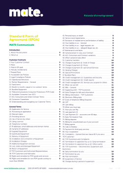 Standard Form of Agreement