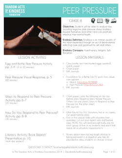 peer pressure - Random Acts of Kindness Foundation
