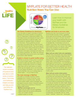 MYPLATE FOR BETTER HEALTH