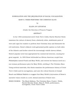 MARY E. WEBB PERFORMS THE CHRISTIAN SLAVE by ELLEN