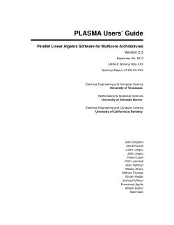 PLASMA Users` Guide