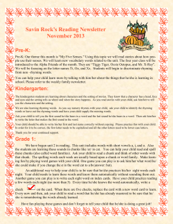 November 2013 English - Savin Rock Community School