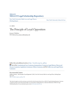 The Principle of Loyal Opposition