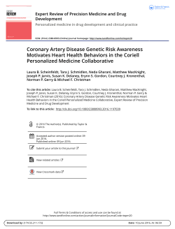 Coronary Artery Disease Genetic Risk Awareness Motivates Heart