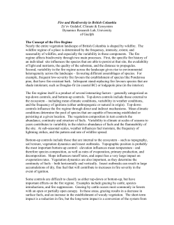 Fire and Biodiversity in British Columbia Ze`ev Gedalof, Climate