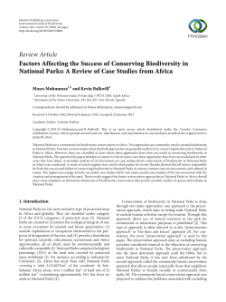 Factors Affecting the Success of Conserving Biodiversity in National